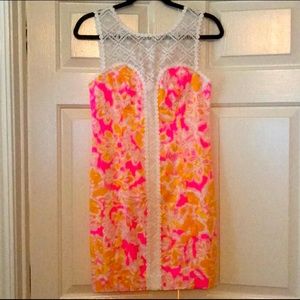 Lilly Pulitzer Sofia Lace Shift Dress Kir Royal Pink Ooh La La Size 0